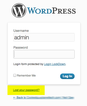 wordpress-lost-password-page-link