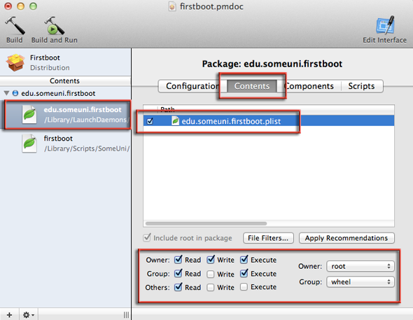 plist file permissions in packagemaker