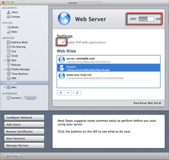 install http server mac for file sharing