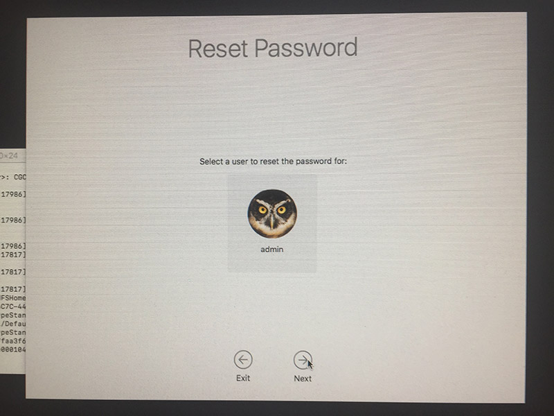 imac admin password reset