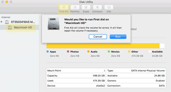 how to free up space on mac startup disk os x el capitan