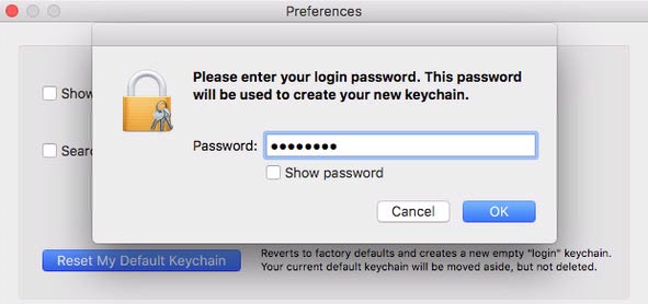 apple keychain password reset